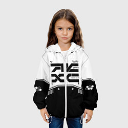 Куртка с капюшоном детская Кибер текстура - черно белая, цвет: 3D-белый — фото 2