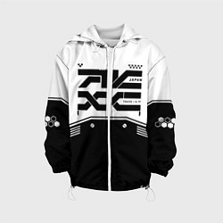 Куртка с капюшоном детская Кибер текстура - черно белая, цвет: 3D-белый