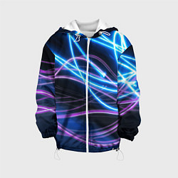 Детская куртка Неоновая абстракция на темном