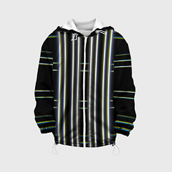 Куртка с капюшоном детская Neon yellow blue white, цвет: 3D-белый