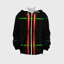 Детская куртка Neon green black red line