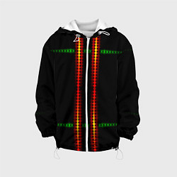 Детская куртка Neon black green circles