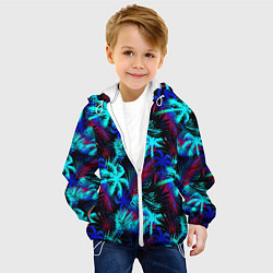 Куртка с капюшоном детская Palm blue light blue, цвет: 3D-белый — фото 2