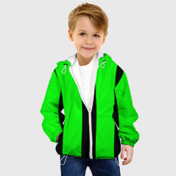 Куртка с капюшоном детская Color green black line, цвет: 3D-белый — фото 2