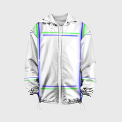 Куртка с капюшоном детская Neon white green light blue, цвет: 3D-белый