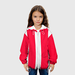 Куртка с капюшоном детская Color red white line, цвет: 3D-белый — фото 2