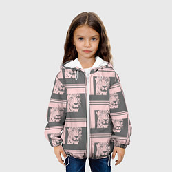 Куртка с капюшоном детская Леопард в рамке, цвет: 3D-белый — фото 2