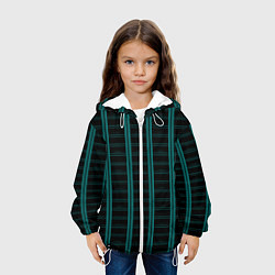 Куртка с капюшоном детская Color blue dark stripe, цвет: 3D-белый — фото 2