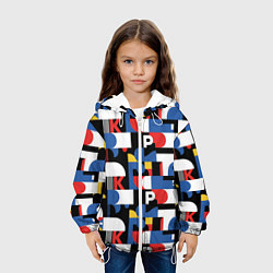Куртка с капюшоном детская Геометрия букв, цвет: 3D-белый — фото 2