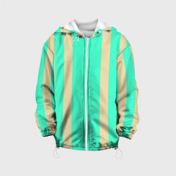 Куртка с капюшоном детская Color blue beige stripes, цвет: 3D-белый