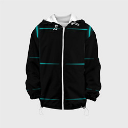 Куртка с капюшоном детская Color black blue stripes, цвет: 3D-белый