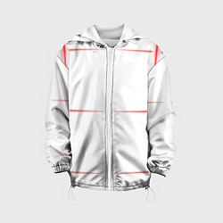 Куртка с капюшоном детская Color white red stripes, цвет: 3D-белый