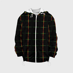 Куртка с капюшоном детская Color black orange green crosses, цвет: 3D-белый