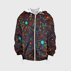 Куртка с капюшоном детская Different shapes of geometry, цвет: 3D-белый