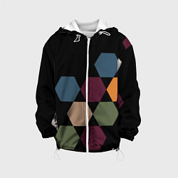 Куртка с капюшоном детская Honeycombs autumn colors, цвет: 3D-белый