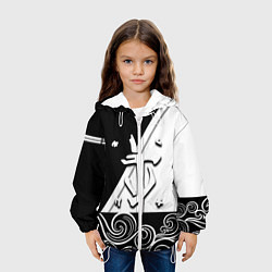 Куртка с капюшоном детская Doom стильная геометрия, цвет: 3D-белый — фото 2