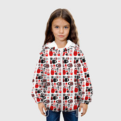 Куртка с капюшоном детская Много матрешек, цвет: 3D-белый — фото 2