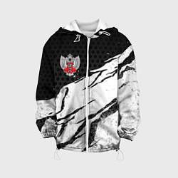 Куртка с капюшоном детская Федерация бокса России - белый затертый, цвет: 3D-белый