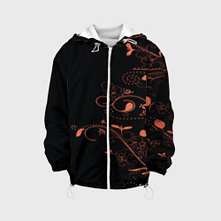 Куртка с капюшоном детская Китайский орнамент, цвет: 3D-белый