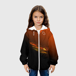 Куртка с капюшоном детская Орел в облаках - градиент, цвет: 3D-белый — фото 2