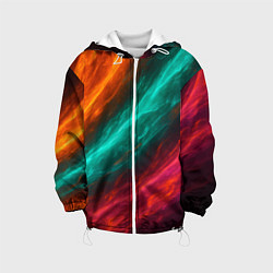 Куртка с капюшоном детская Разноцветное движение, цвет: 3D-белый