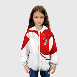 Куртка с капюшоном детская ФК Милан - белый и красный, цвет: 3D-белый — фото 2