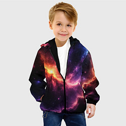 Куртка с капюшоном детская Фантастические космические туманы, цвет: 3D-черный — фото 2