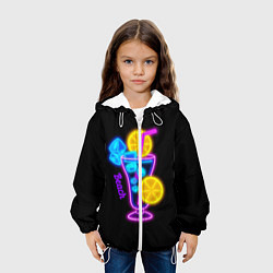 Куртка с капюшоном детская Night beach, цвет: 3D-белый — фото 2