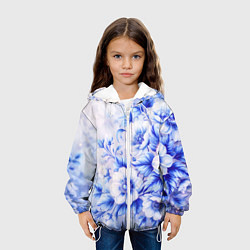 Куртка с капюшоном детская Жемчужные нежные цветы, цвет: 3D-белый — фото 2