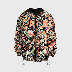 Куртка с капюшоном детская Абстрактный паттерн персиковый, цвет: 3D-черный