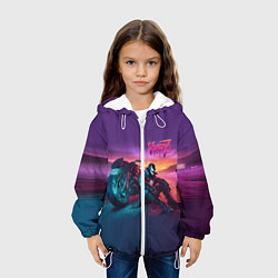Куртка с капюшоном детская Venom near his motorcycle - ai art fantasy, цвет: 3D-белый — фото 2
