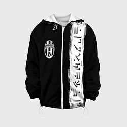 Куртка с капюшоном детская Ювентус символы гейм, цвет: 3D-белый