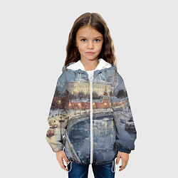 Куртка с капюшоном детская Новогодние праздники в Москве, цвет: 3D-белый — фото 2
