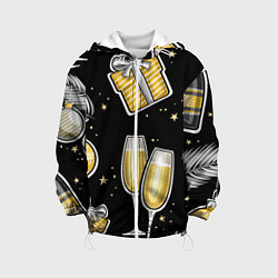 Куртка с капюшоном детская Новогодний вайб, цвет: 3D-белый