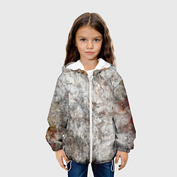 Куртка с капюшоном детская Абстракция - gray limestone, цвет: 3D-белый — фото 2