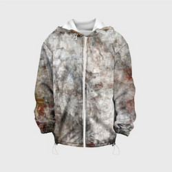 Куртка с капюшоном детская Абстракция - gray limestone, цвет: 3D-белый
