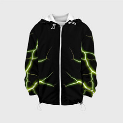 Куртка с капюшоном детская Color green black, цвет: 3D-белый