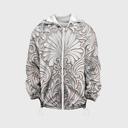 Куртка с капюшоном детская Вензельные цветы, цвет: 3D-белый