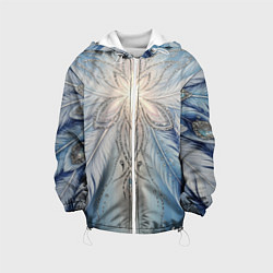 Куртка с капюшоном детская Ледяной перьевой орнамент со светом, цвет: 3D-белый