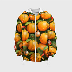 Куртка с капюшоном детская Мандариновое настроение, цвет: 3D-белый