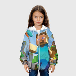 Куртка с капюшоном детская Minecraft World, цвет: 3D-белый — фото 2