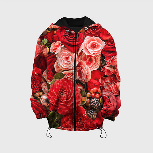 Детская куртка Ассорти из цветов / 3D-Черный – фото 1