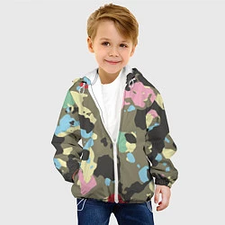 Куртка с капюшоном детская Камуфляж: микс цветов, цвет: 3D-белый — фото 2