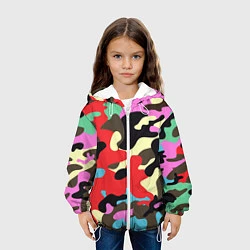 Куртка с капюшоном детская Яркий камуфляж, цвет: 3D-белый — фото 2