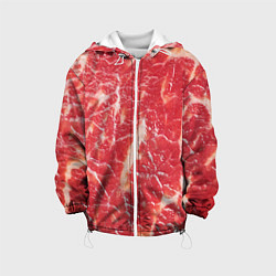 Куртка с капюшоном детская Мясо, цвет: 3D-белый