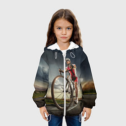 Куртка с капюшоном детская Велогонщик, цвет: 3D-белый — фото 2
