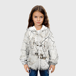 Куртка с капюшоном детская Train hard, цвет: 3D-белый — фото 2