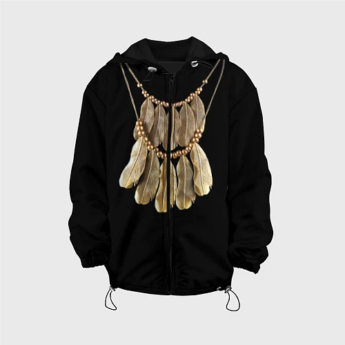 Детская куртка Золотые перья / 3D-Черный – фото 1