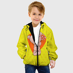 Куртка с капюшоном детская Мишка с цветочками, цвет: 3D-черный — фото 2