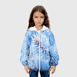 Куртка с капюшоном детская Снежные иголки, цвет: 3D-белый — фото 2